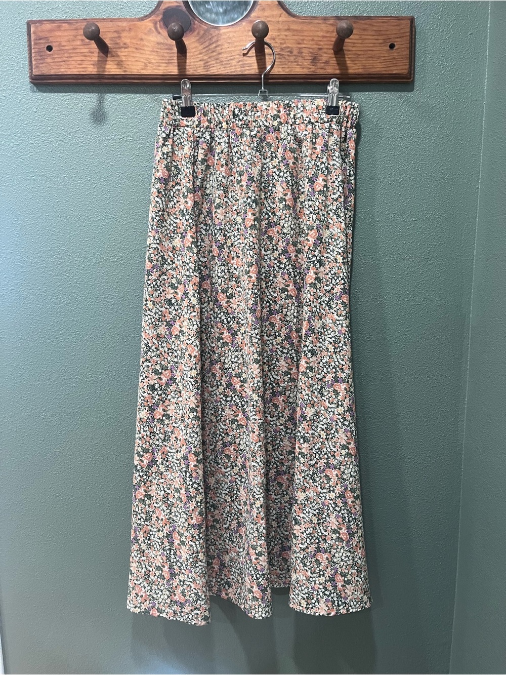 Floral Maxi Skirt - Pink & Green